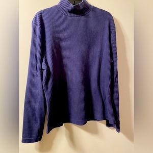 Dark blue soft mock neck turtleneck